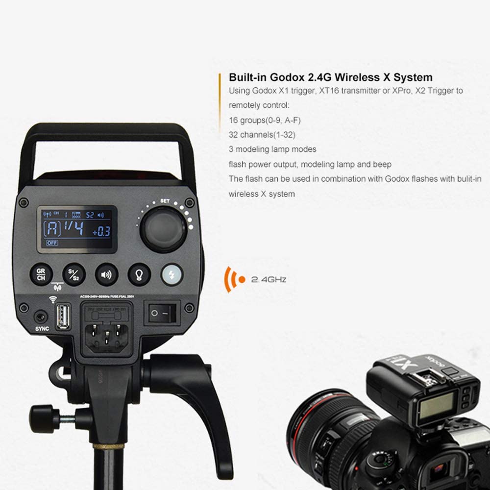 Godox MS300-D Kit 3 Cabezales de Flash de 300W + Accesorios y Maleta Rigida - Imagen 4