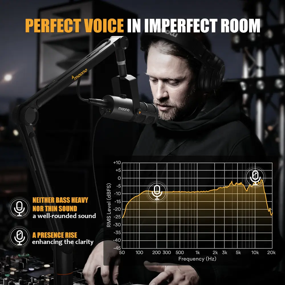 Maono PD400X Microfono Dinamico XLR USB para Grabación y Podcast - Imagen 7