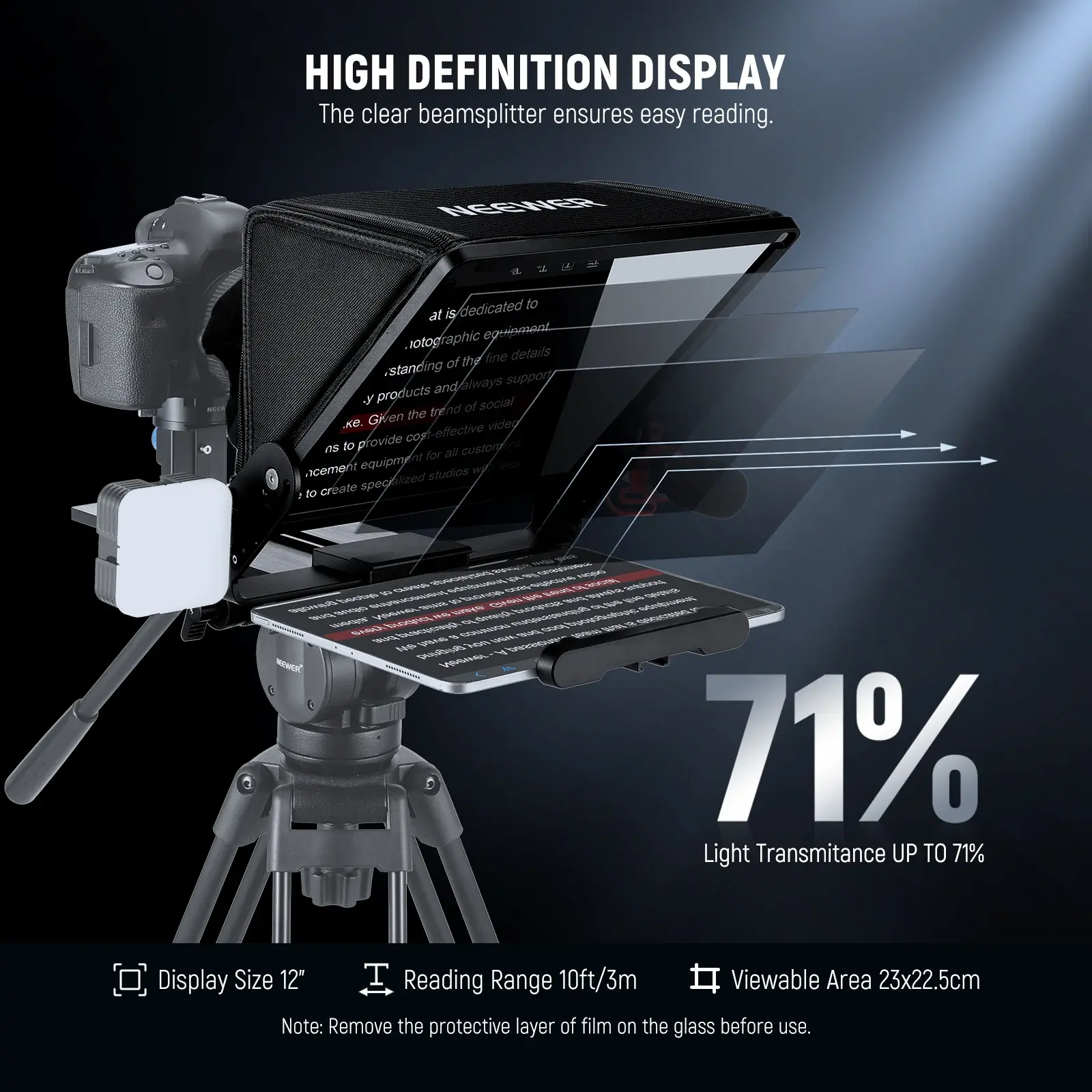 Neewer X12 II Teleprompter para Cámara y Tableta - Imagen 5