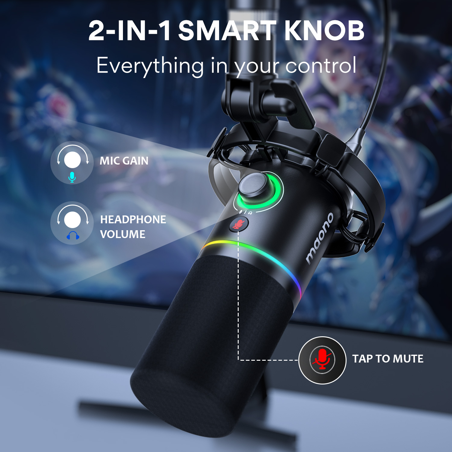 Maono PD200X Microfono Dinamico XLR USB Ideal para Podcast, Streaming y Producciones Profesionales - Imagen 4