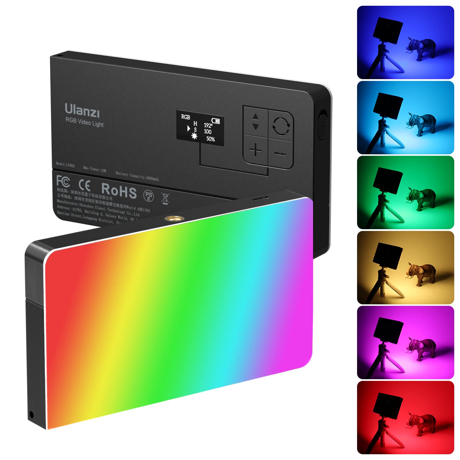 Ulanzi PL-01 LT002 Mini Pocket LED RGB de 7" con Batería Recargable de 4000mAh (T° de 2500K a 9000K) - Imagen 2