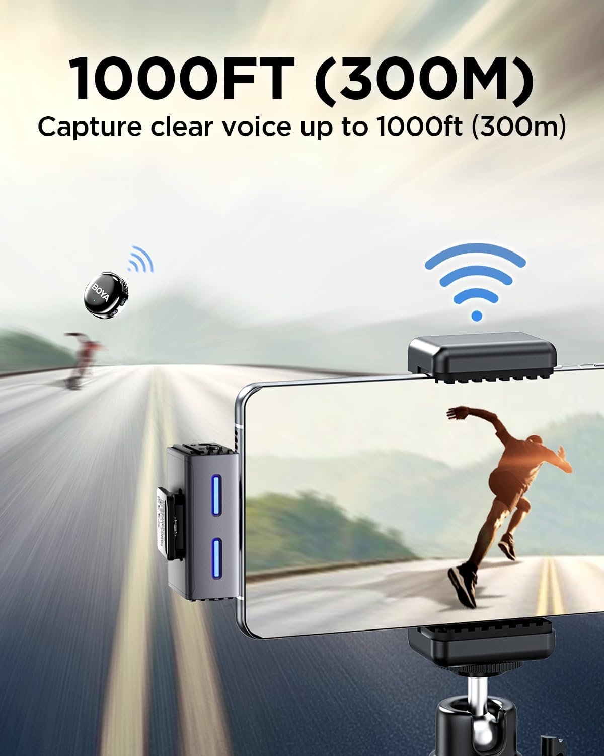 BOYA BOYALINK 3 Kit Lavalier Inalámbrico 3 en 1 con IA - Conectores USB-C, Lightning y 3.5mm (2,4GHz) - Imagen 3
