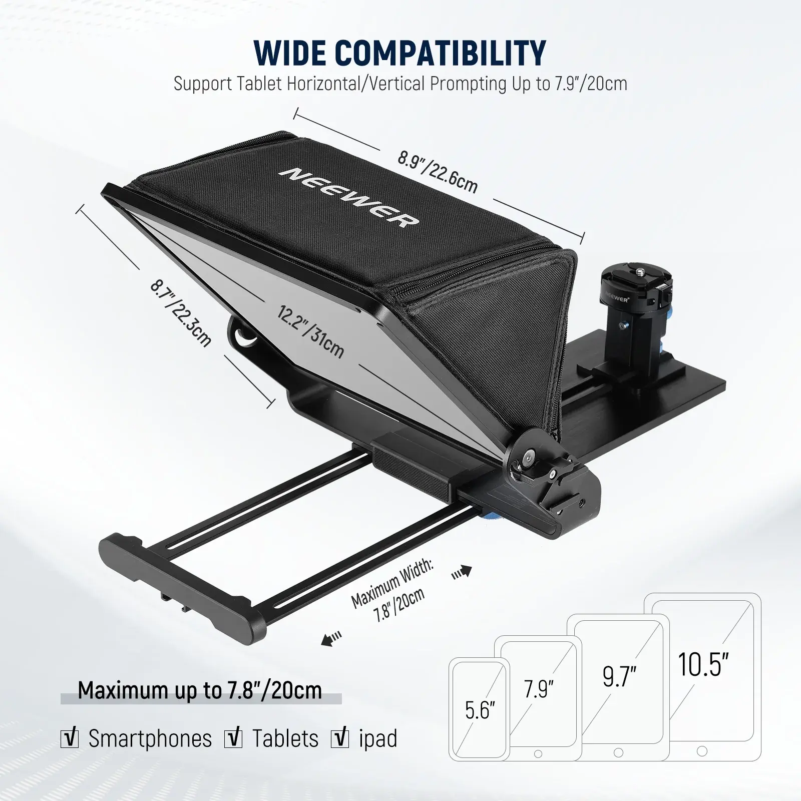 Neewer X12 II Teleprompter para Cámara y Tableta - Imagen 2