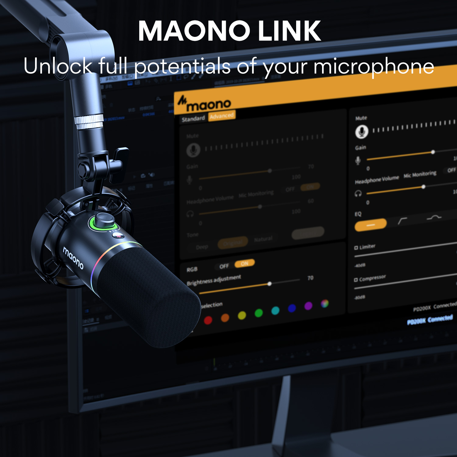 Maono PD200X Microfono Dinamico XLR USB Ideal para Podcast, Streaming y Producciones Profesionales - Imagen 5