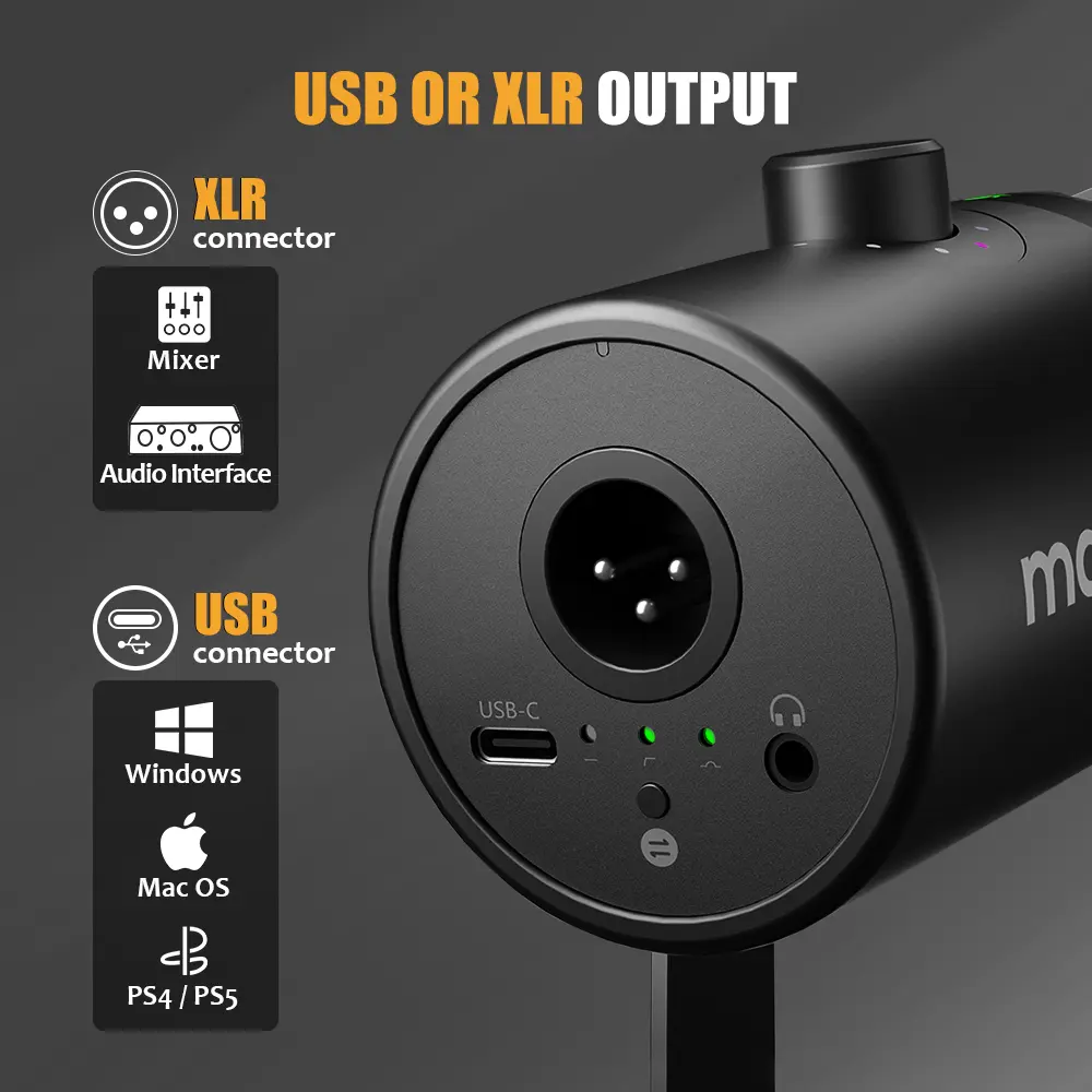 Maono PD400X Microfono Dinamico XLR USB para Grabación y Podcast - Imagen 6