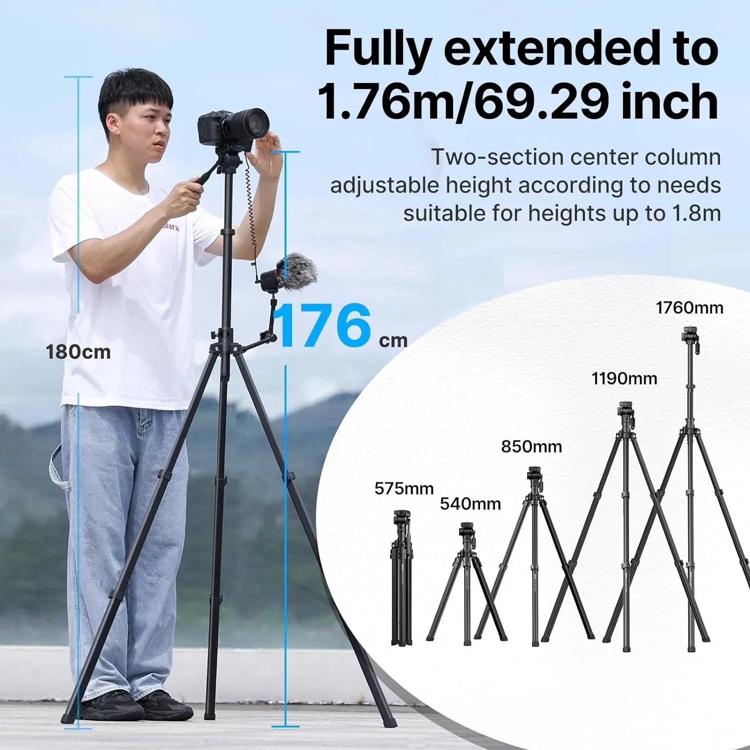 Ulanzi MT-65 Trípode de video cenital para cámaras y smarphone soporta 8 kg / UL-3336 - Imagen 7
