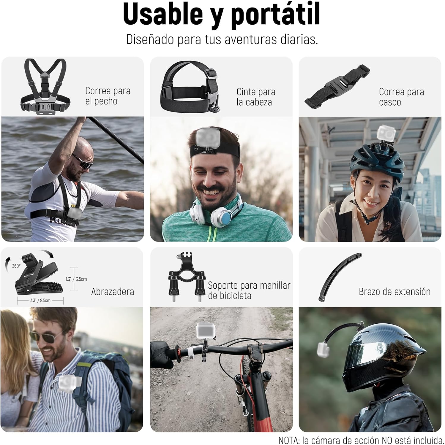 Neewer Kit Accesorios 50 en 1 para Cámaras de Acción / 10101704 - Imagen 7