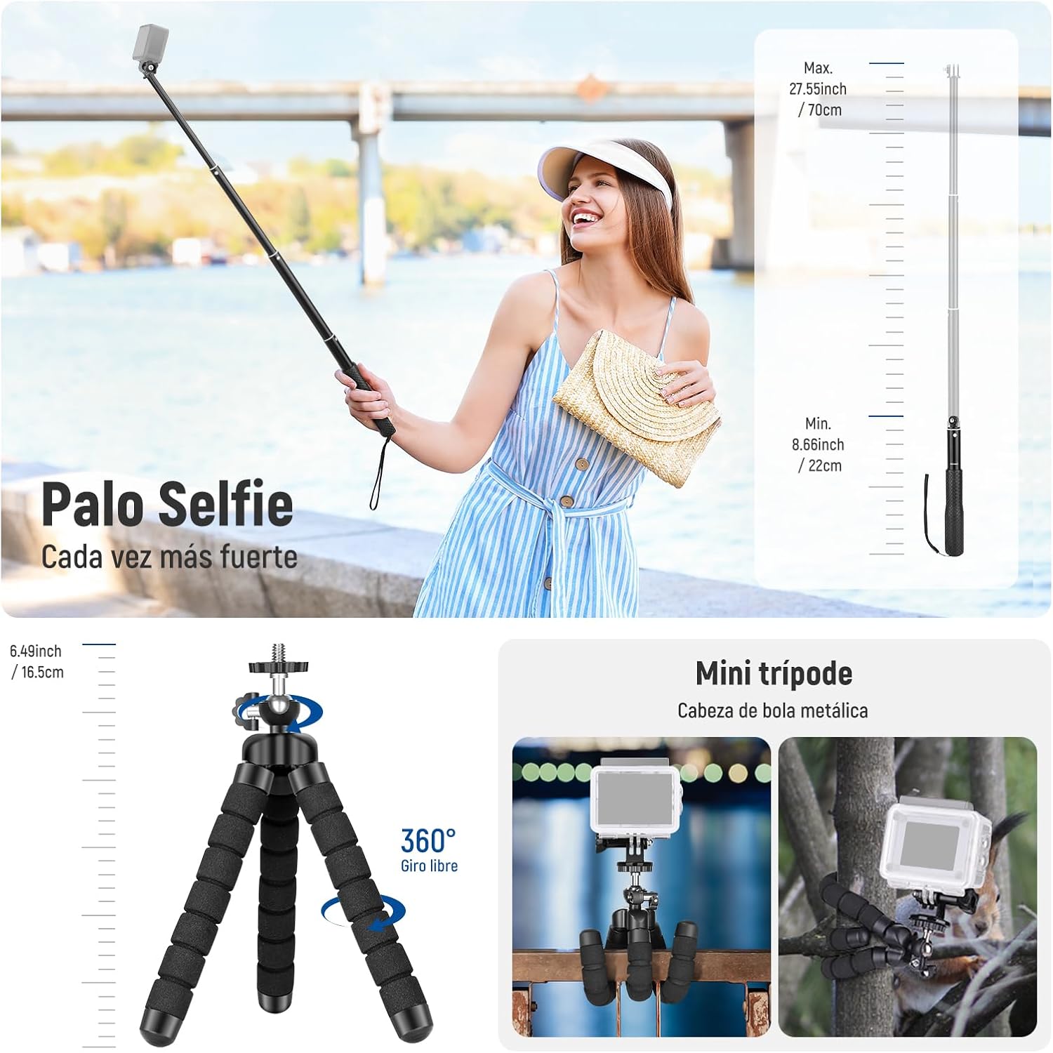 Neewer Kit Accesorios 50 en 1 para Cámaras de Acción / 10101704 - Imagen 4
