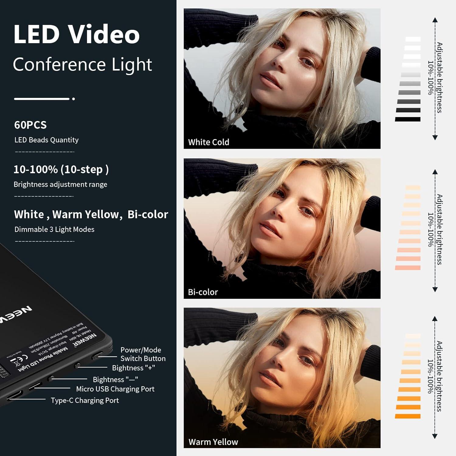 Neewer NL-60AI Luz LED con Clip para Videollamadas / 10099181 - Imagen 8