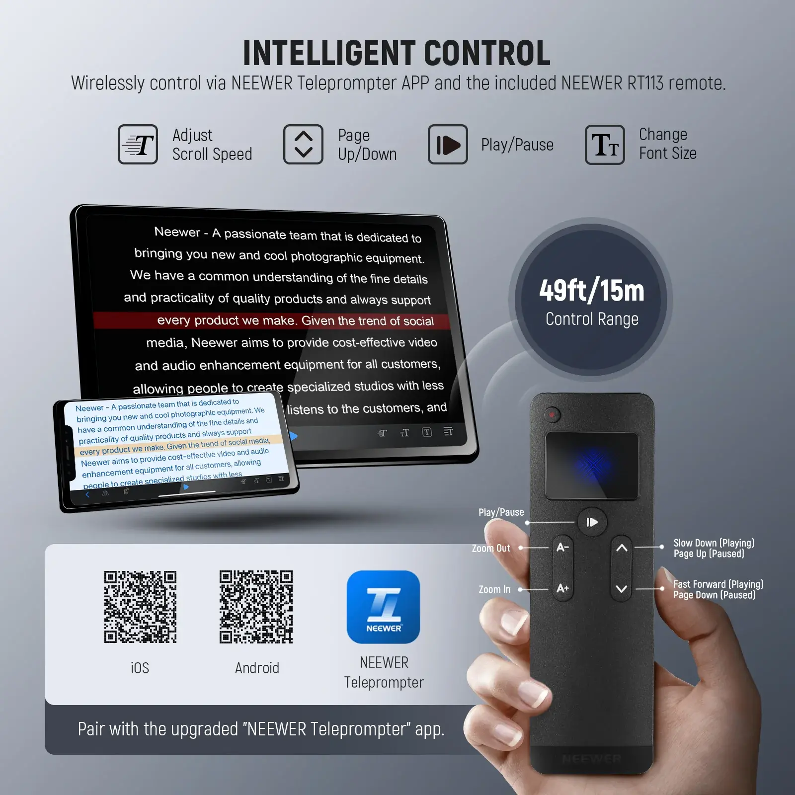 Neewer X12 II Teleprompter para Cámara y Tableta - Imagen 8