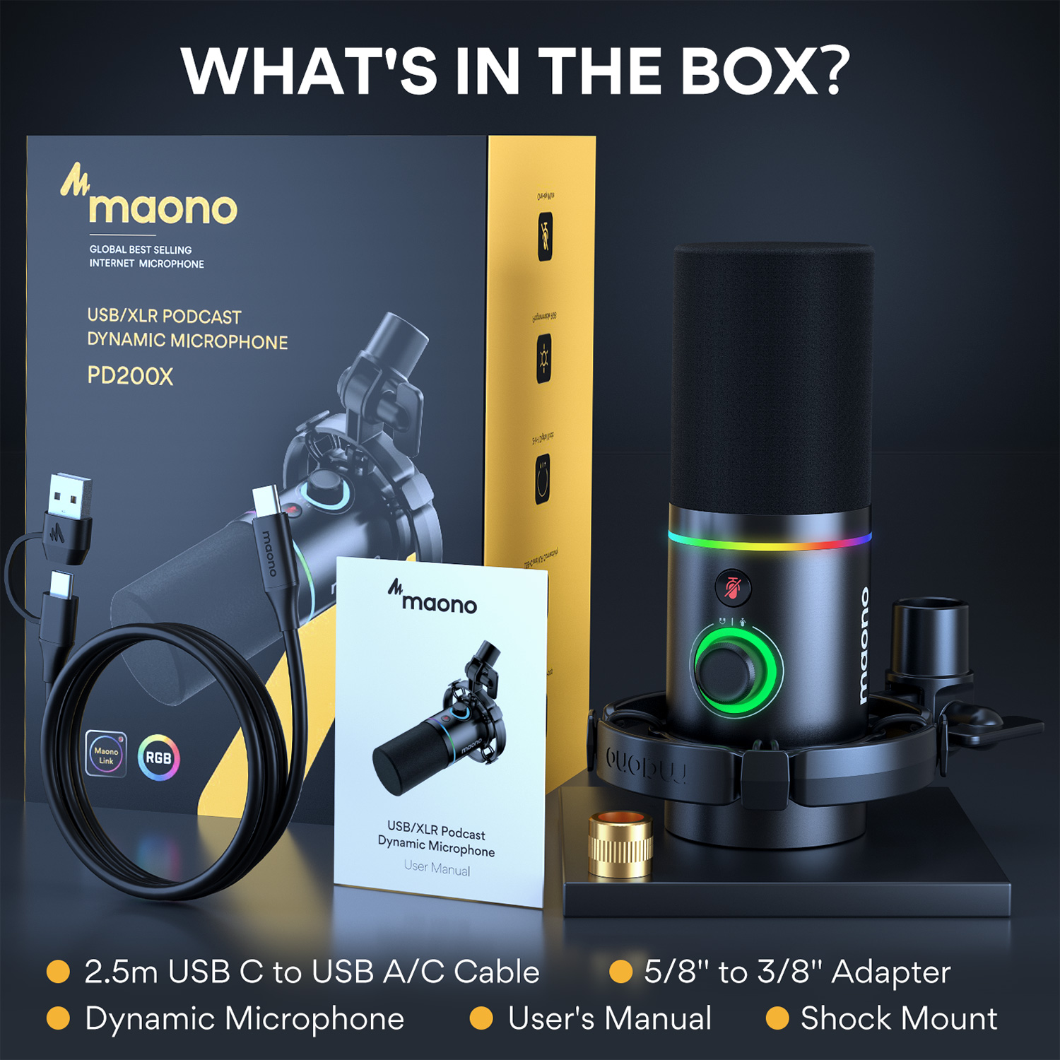 Maono PD200X Microfono Dinamico XLR USB Ideal para Podcast, Streaming y Producciones Profesionales - Imagen 6