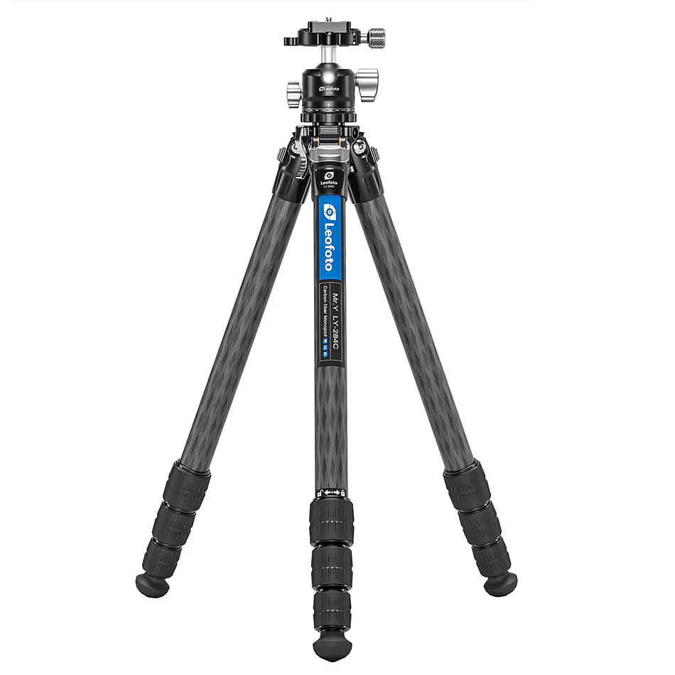 LEOFOTO LY-284C+LH30 Kit Trípode Fibra de Carbono de 4 Secciones (Sop. Hasta 10kg)