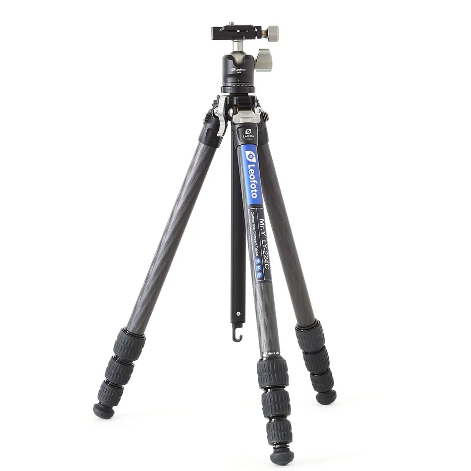LEOFOTO LY-224C+LH25 Kit Trípode Carbono Ranger de 4 Secciones con Cabezal de Rotula (Sop. Hasta 6kg)