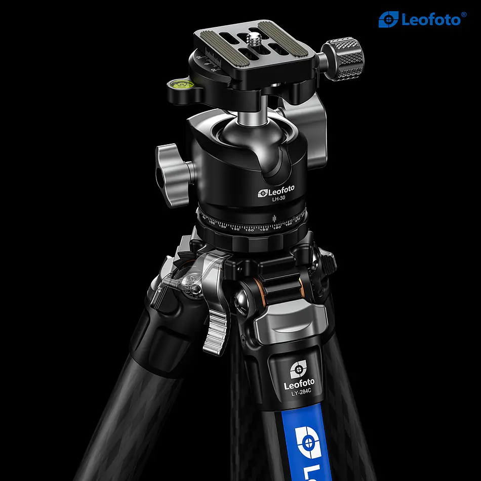 LEOFOTO LY-284C+LH30 Kit Trípode Fibra de Carbono de 4 Secciones (Sop. Hasta 10kg) - Imagen 5
