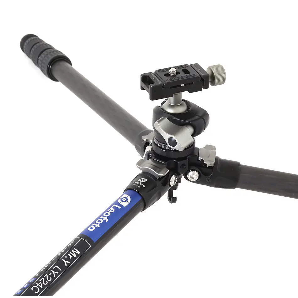 LEOFOTO LY-224C+LH25 Kit Trípode Carbono Ranger de 4 Secciones con Cabezal de Rotula (Sop. Hasta 6kg) - Imagen 4