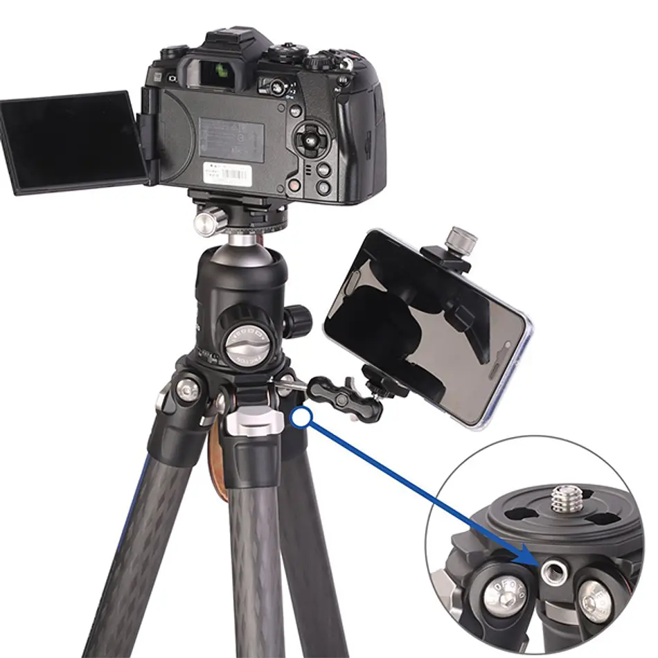 LEOFOTO LS-324C+LH40 Kit de Trípode de Carbono y Cabezal de Rotula (Sop. Hasta 15kg) - Imagen 10