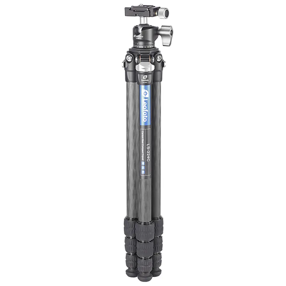 LEOFOTO LS-224C+LH25 Kit Trípode Carbono Ranger de 4 Secciones con Cabezal de Rotula (Sop. Hasta 6kg) - Imagen 2