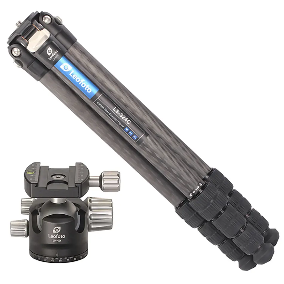 LEOFOTO LS-324C+LH40 Kit de Trípode de Carbono y Cabezal de Rotula (Sop. Hasta 15kg) - Imagen 4