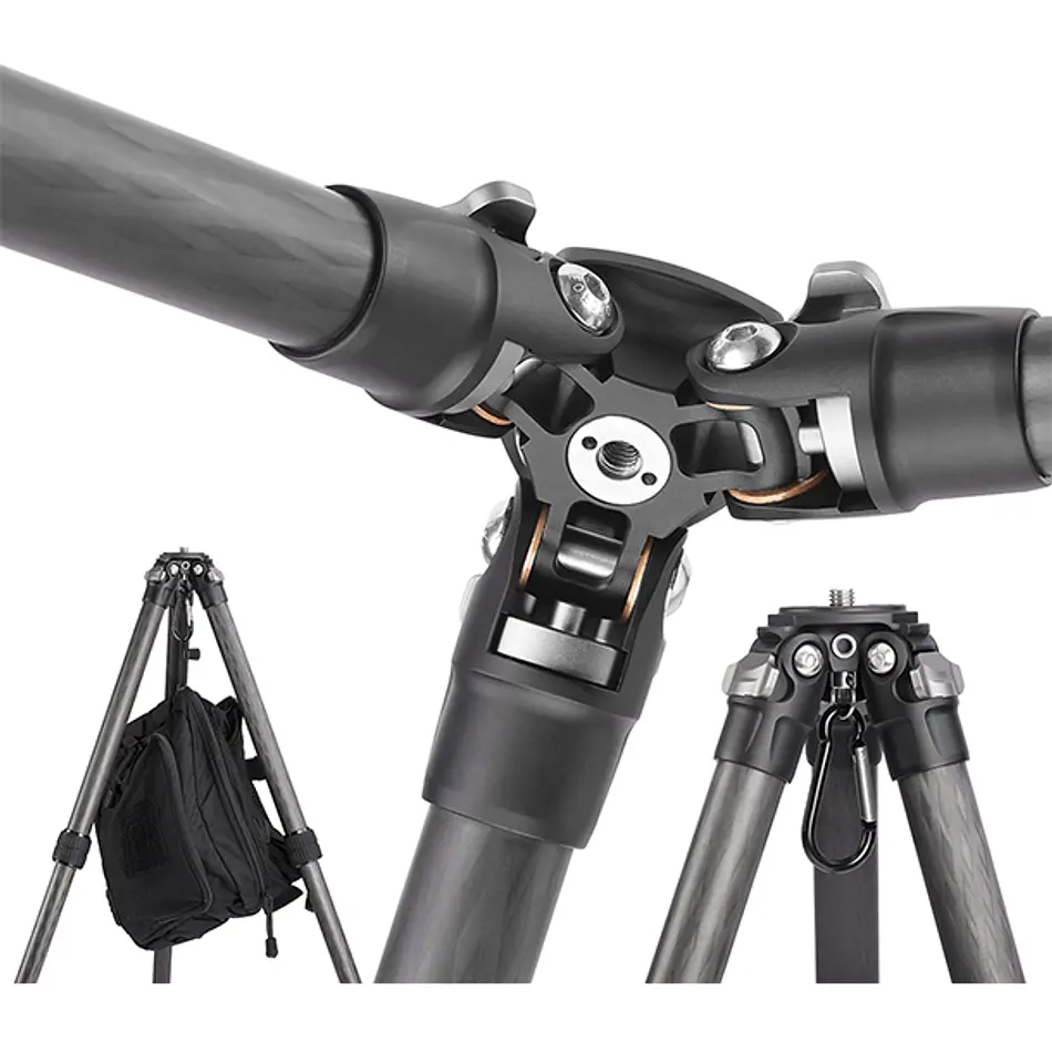 LEOFOTO LS-224C+LH25 Kit Trípode Carbono Ranger de 4 Secciones con Cabezal de Rotula (Sop. Hasta 6kg) - Imagen 8