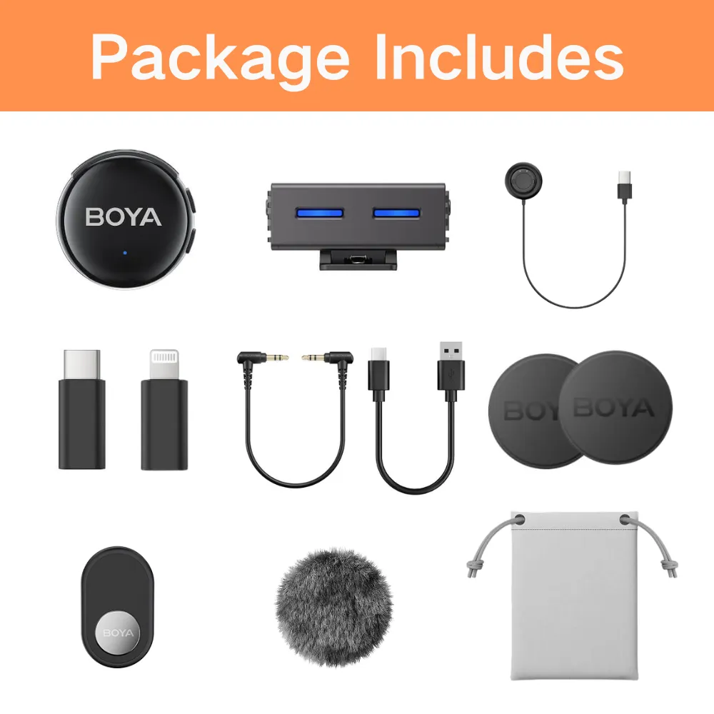 Boya BY-BOYALINK 3-04 Micrófono con IA Conectores USB-C y Lightning (Sin Caja de Carga) - Imagen 2