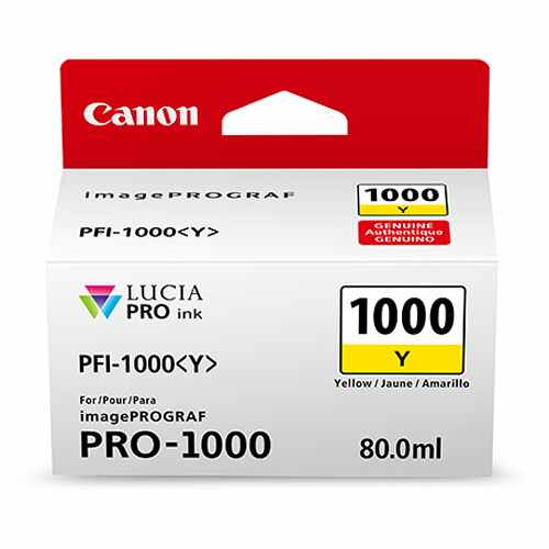 Canon PFI-1000 Y Tinta YELLOW LUCIA PRO (imagePROGRAF PRO-1000) / 0549C003 - Imagen 3