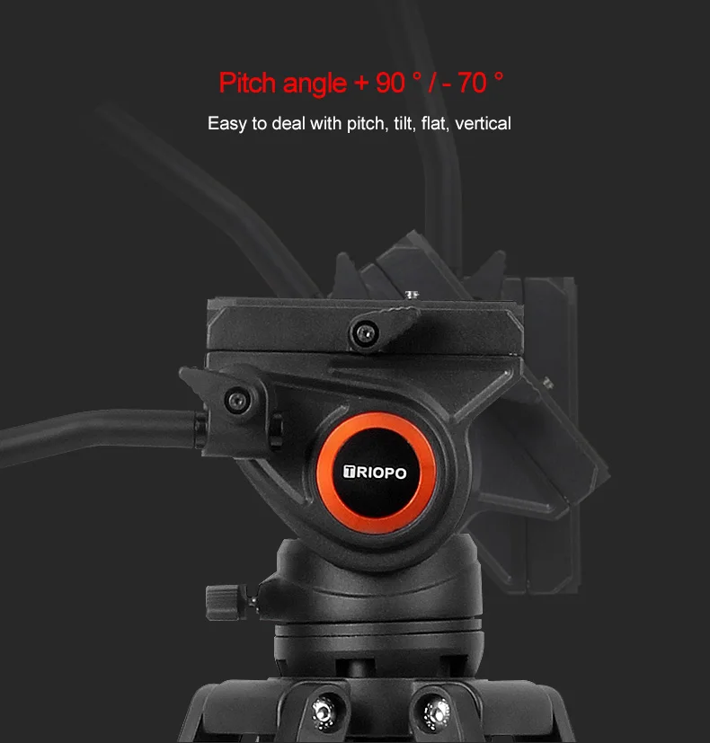 Triopo DV965S+HY-550 Trípode Para Video Fibra de Carbono (Soporta 10kg) - Imagen 7