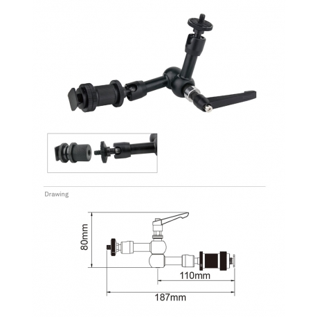 Kupo KCP-103 Brazo Articulado de Metal de 5" (12,7cm) - Imagen 2