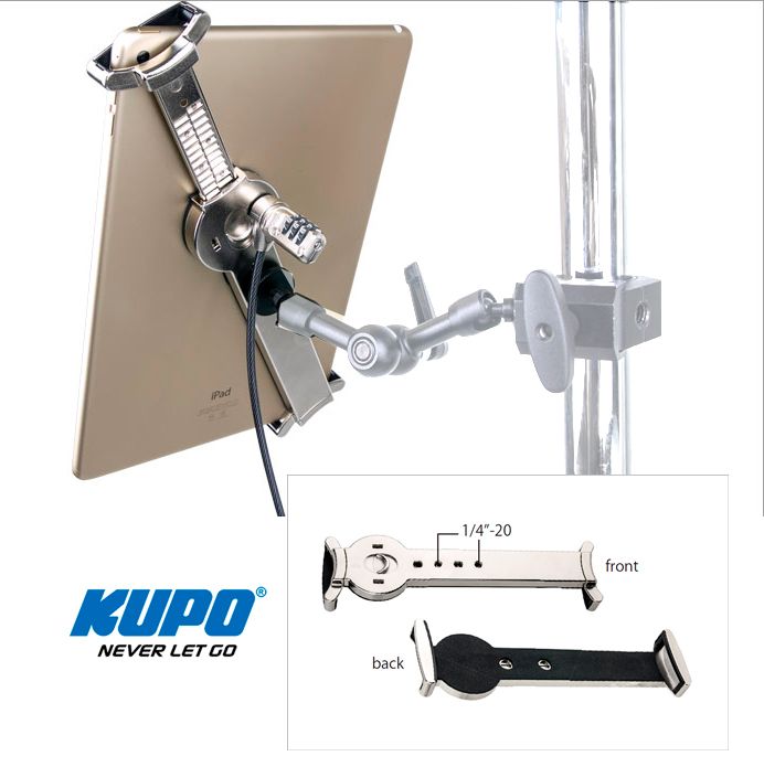 KUPO KS-540 Soporte Metálico para Tablet de 7 a 10 con Candado se Seguridad