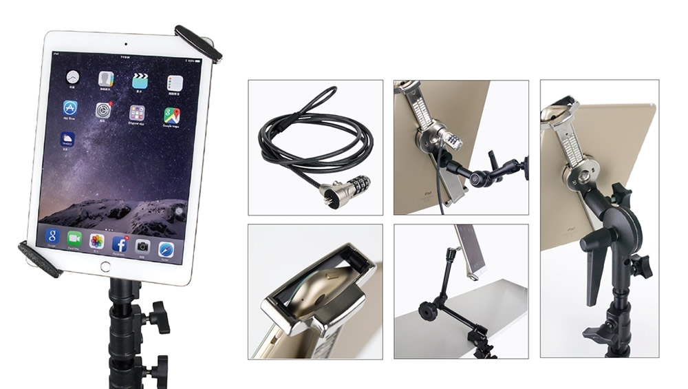 KUPO KS-540 Soporte Metálico para Tablet de 7 a 10 con Candado se Seguridad - Imagen 4