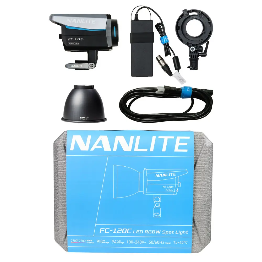 Nanlite FC-120C RGB LED Spotlight 120W Montura FM y Adaptador Bowens / 10-2061 - Imagen 4