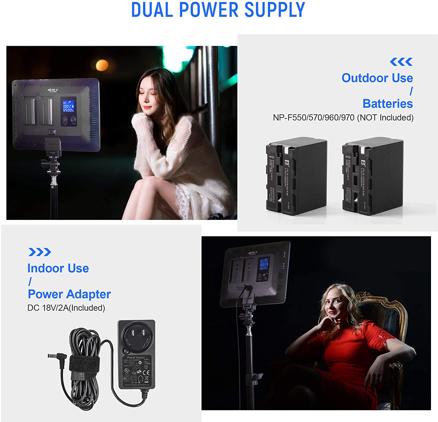 Viltrox VL-200 Bi-2 Kit de 2 Panel Led 30W/2450Lux Regulable 3300K-5600K LED CRI 95+ - Imagen 7