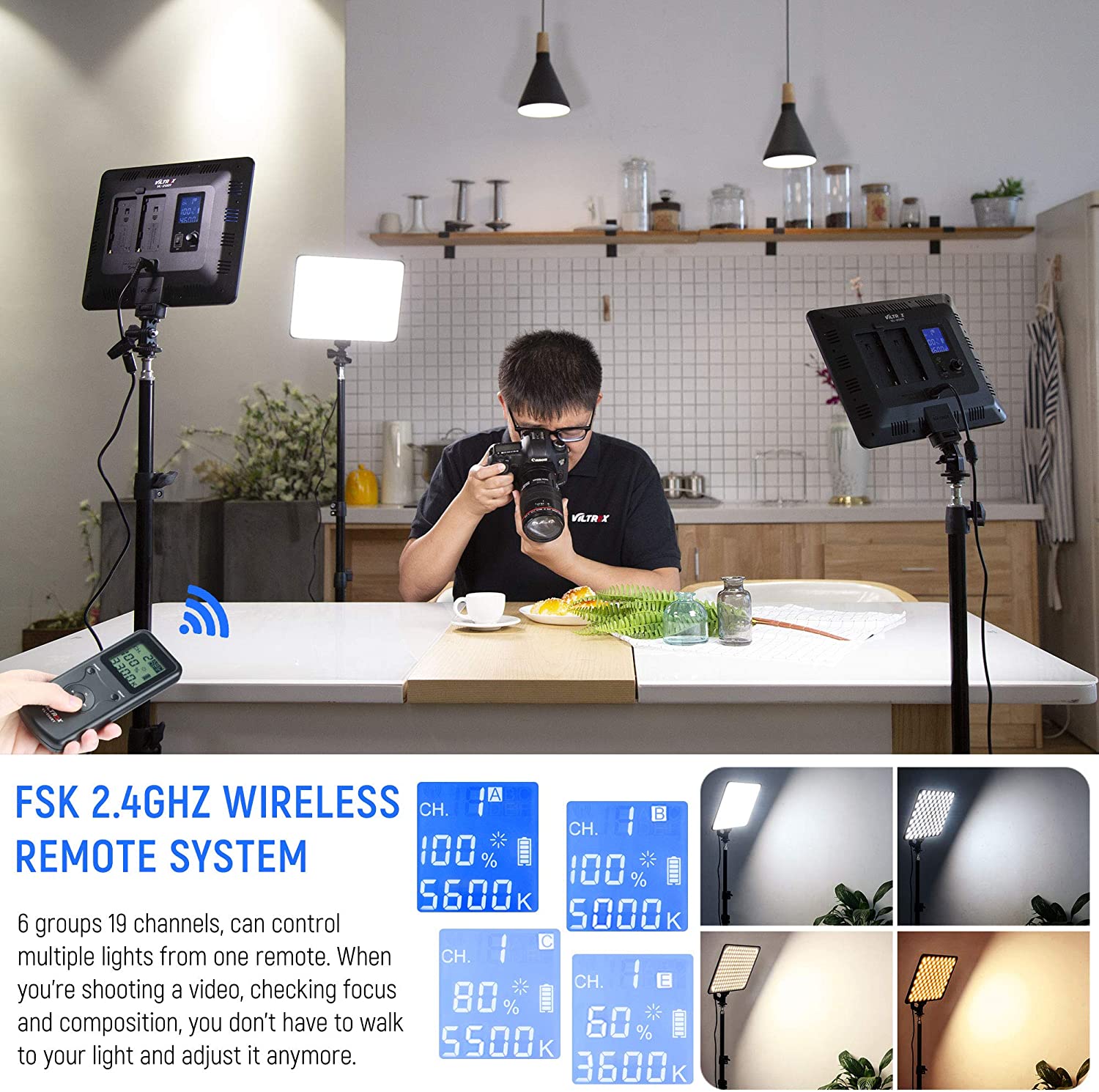 Viltrox VL-200 Bi-2 Kit de 2 Panel Led 30W/2450Lux Regulable 3300K-5600K LED CRI 95+ - Imagen 9