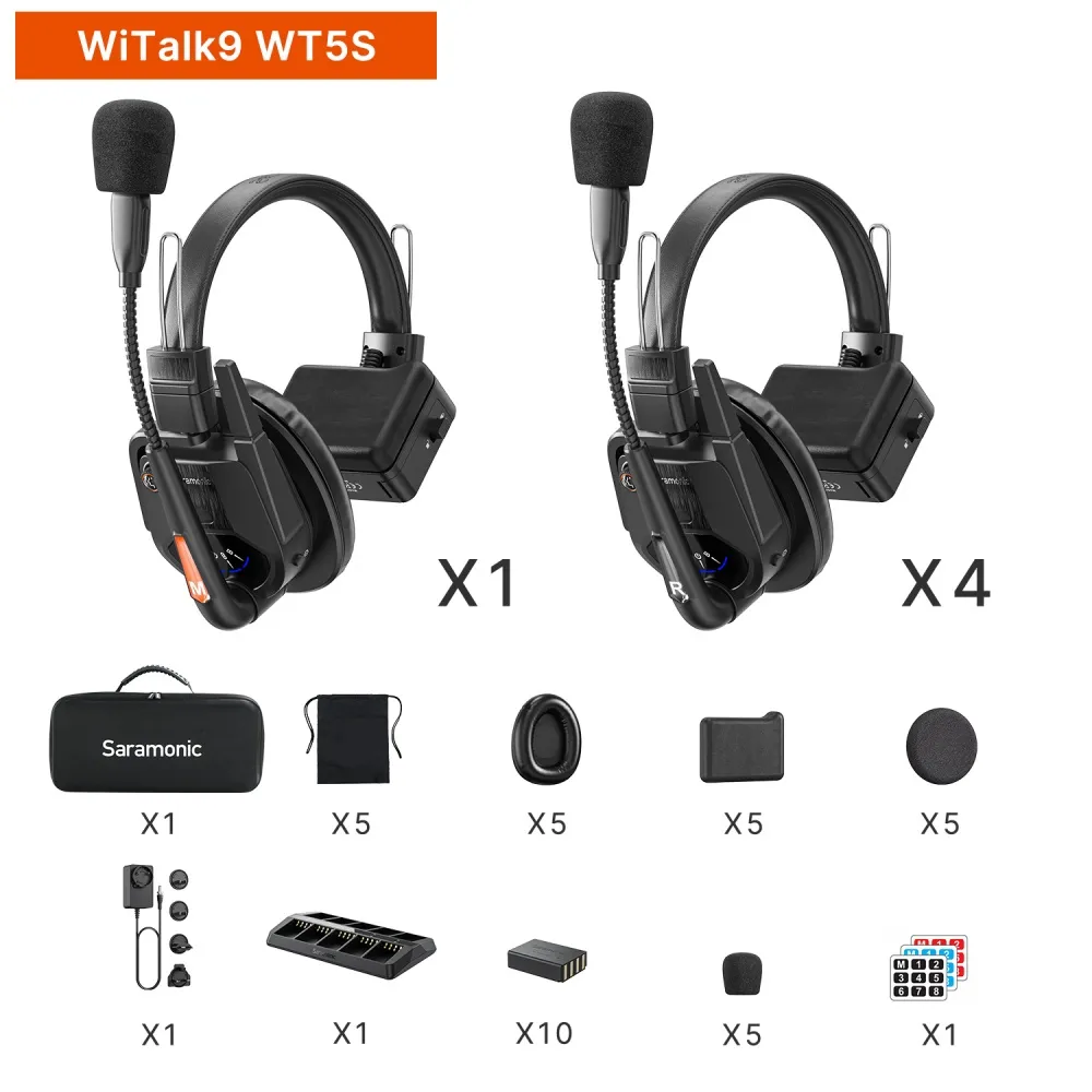 Saramonic WiTalk9 WT5S Sistema de Intercomunicadores para 5 Usuarios