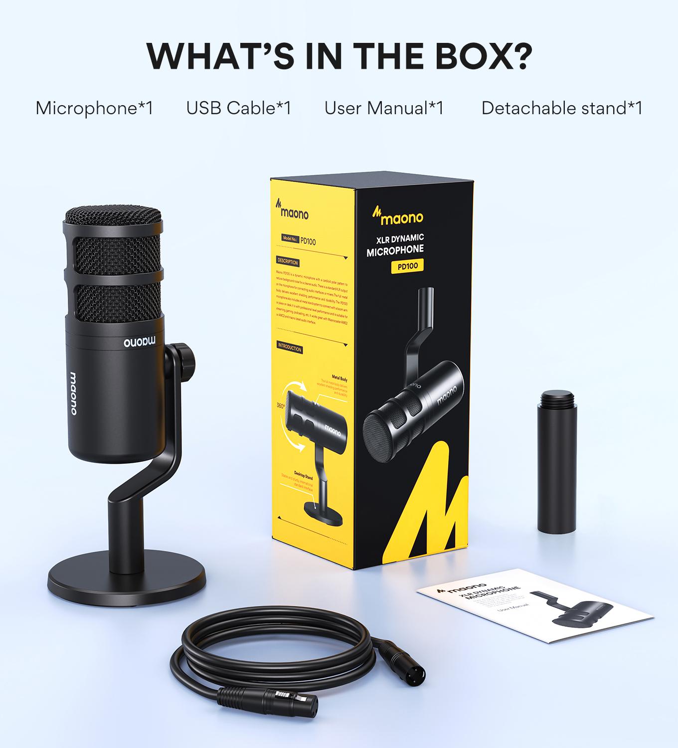 Maono PD100 XLR Microfono Dinamico para Grabación y Podcast - Imagen 5