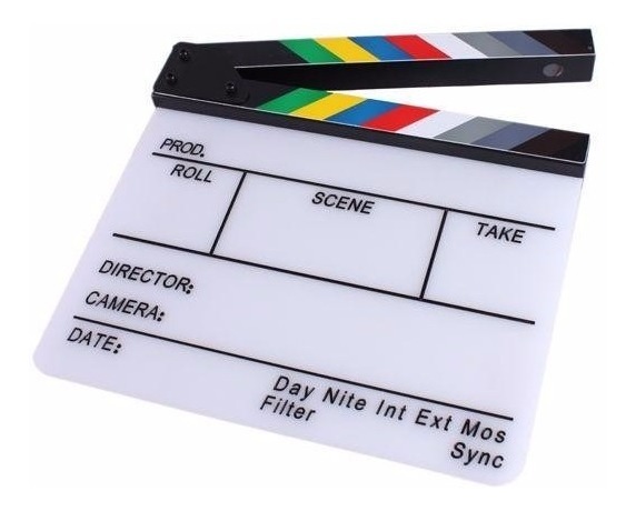 Powerwin CLAPPERBOARD-AC Claqueta Acrílica de Cine Profesional 30x25cm
