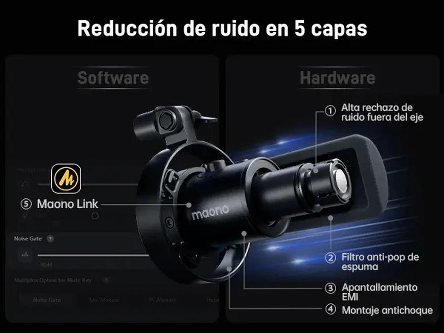Maono PD300X XLR USB Microfono Dinámico para Grabación y Podcast - Imagen 3