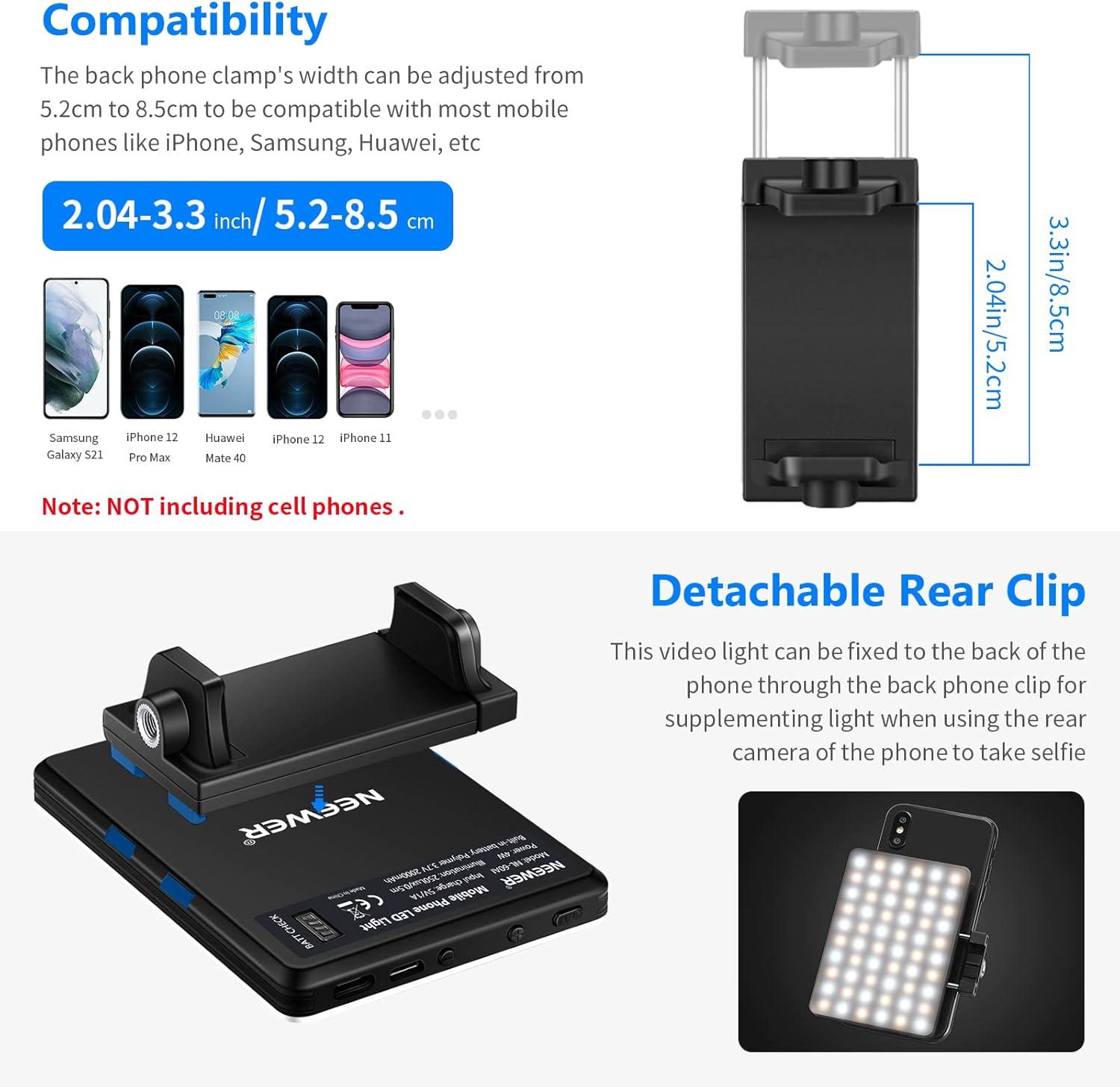 Neewer NL-60AI Luz LED con Clip para Videollamadas / 10099181 - Imagen 6
