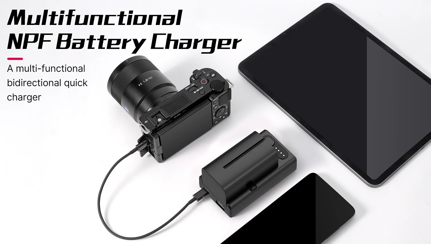 Ulanzi NP-F01 Interfaz Multifuncional y Cargador de Baterías NP-F - Imagen 7
