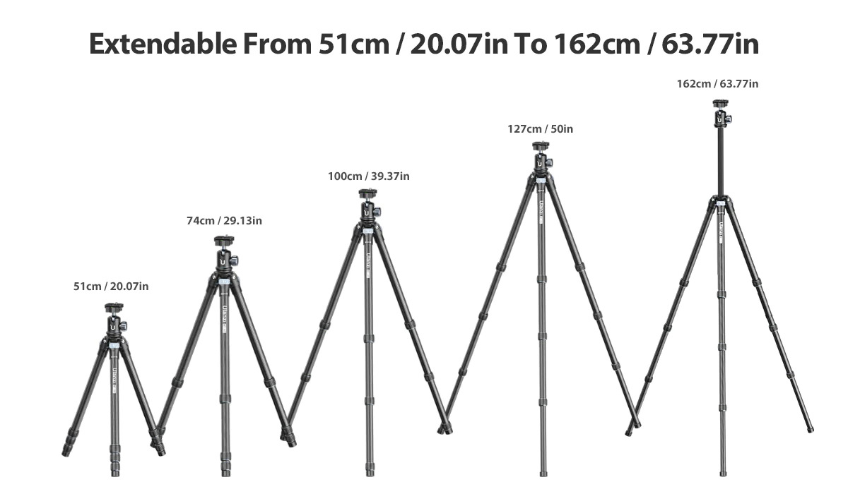 Ulanzi MT-60 Trípode Fibra de Carbono con Monopie (Soporta 10kg) - Imagen 8