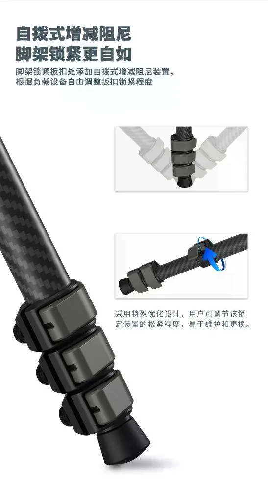 Triopo TS-254B+X2 Trípode de Fibra de Carbono Para Cámaras (Soporta 5kg) - Imagen 2