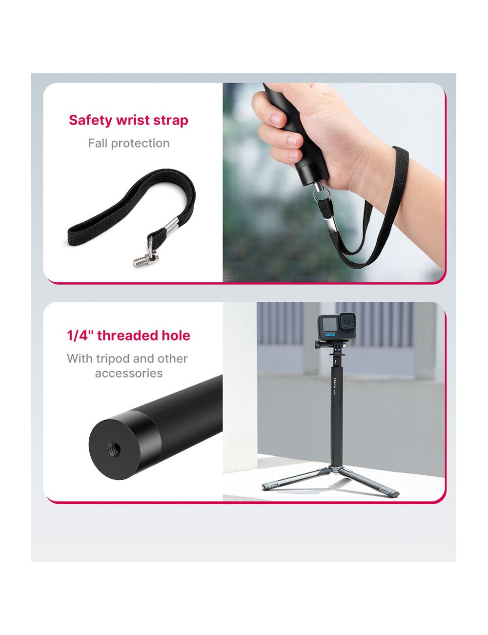Ulanzi MT-58 Selfie Stick para Cámaras de Acción de 120cm - Imagen 3